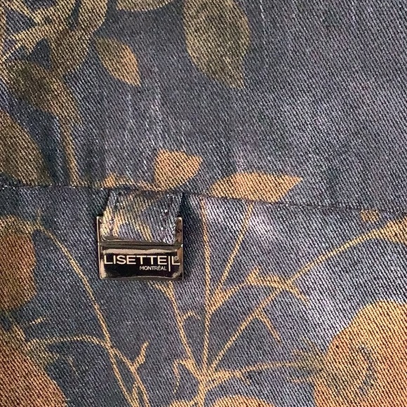 Beautiful Lisette Stretchy Pull-On Jeans with beige flower accent Size 14 - Picture 5 of 6